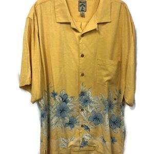 MONTEGO MON‎ SILK FLORAL CAMP SHIRT XL